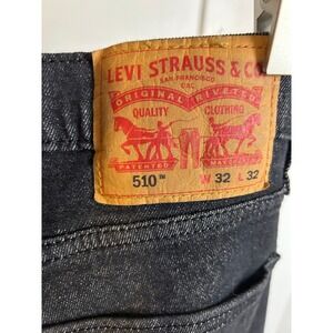 Levis 510 Skinny Fit Jeans Mens 32x32 Black Dark Wash Denim 05510-1057